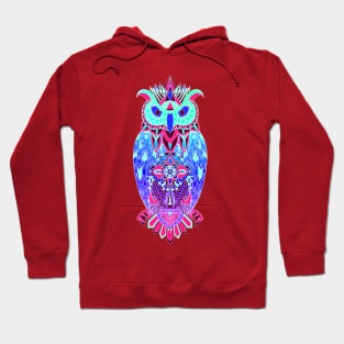 artic psychodelic owl in pattern wisdom of wonders ecopop wallpaper art tribal zendoodle of flowers Hoodie